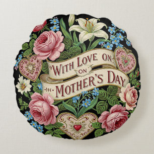 Cojín Redondo Día de la Madre con Amor