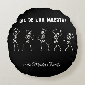 Cojín Redondo Dia De Los Muertos Personalizado