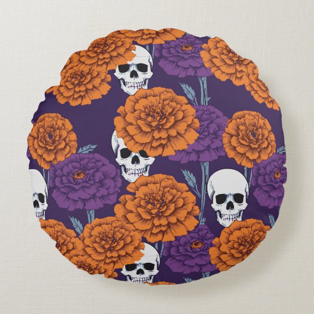 Cojín Redondo Día de Muertos (Anverso)