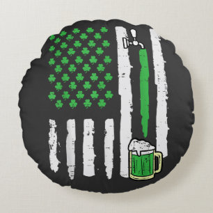 Cojín Redondo Día de San Patricio Bandera de América Santo