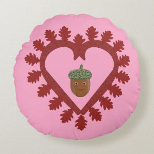 Cojín Redondo Día de San Valentín Corazón de Amor Bellota Doble 