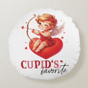 Cojín Redondo Día de San Valentín favorito de Cupido