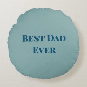 Cojín Redondo Día del padre feliz azul mejor papá jamás añadir t