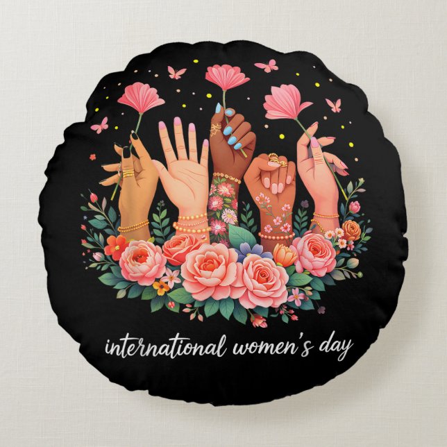 Cojín Redondo Día Internacional de la Mujer 8 marzo 2026 (Anverso)