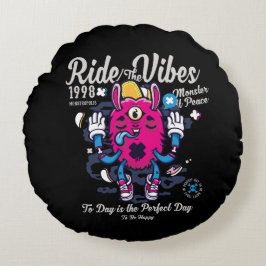Cojín Redondo Día perfecto para estar feliz | Monstruo gracioso