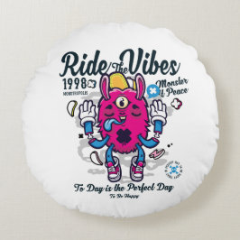 Cojín Redondo Día perfecto para estar feliz | Monstruo gracioso
