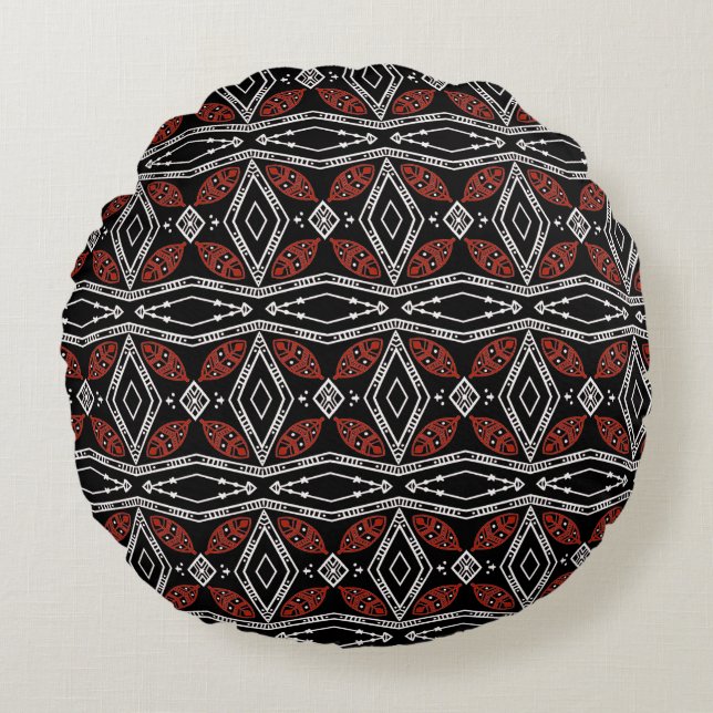 Cojín Redondo Diamante Tribal (Anverso)
