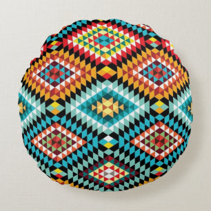 Cojín Redondo Diamantes de colores