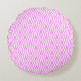 Cojín Redondo Diamonds & Arrows Pink and White Round Pillow
