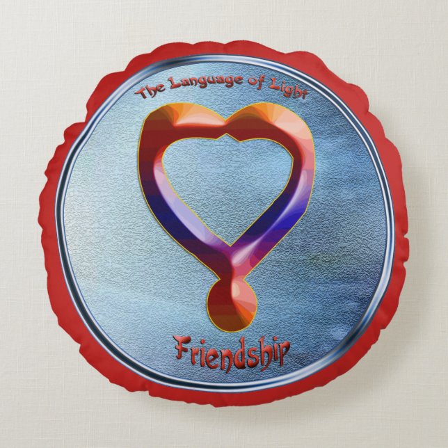 Cojín Redondo Dibujar en el símbolo de la amistad (Anverso)