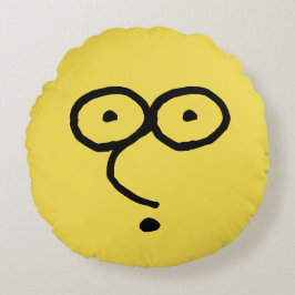 Cojín Redondo Dibujo de cara divertida