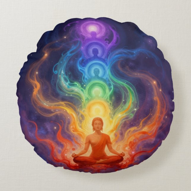 Cojín Redondo Die 7 Chakren (Anverso)