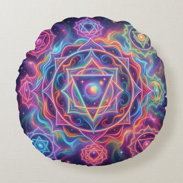 Cojín Redondo Die 7 Chakren´10 (Anverso)