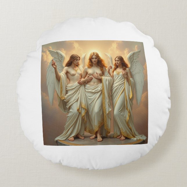 Cojín Redondo „Die drei heiligen Schutzengel“ (Anverso)