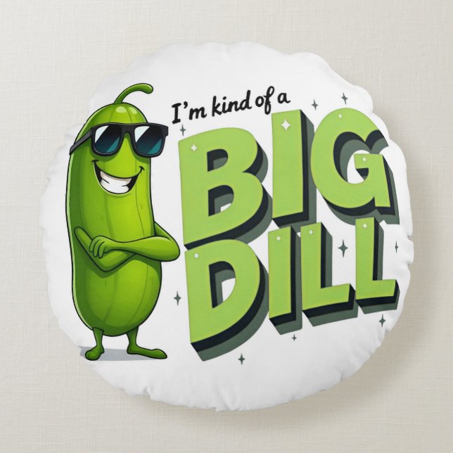 Cojín Redondo Dill Pickles Lovers Gift - Divertidos diseños de P (Anverso)