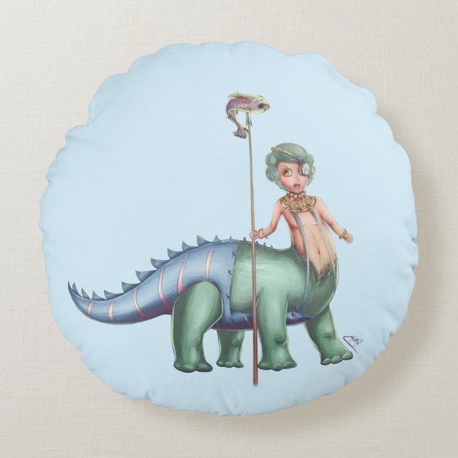 Cojín Redondo dino (Anverso)