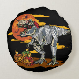 Cojín Redondo Dino-Mash: Alegre Pumpkinosaurio