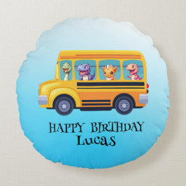 Cojín Redondo Dinosaurio gracioso de vuelta a la escuela niño de