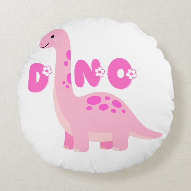 Cojín Redondo Dinosaurio lindo 🦕  (Anverso)