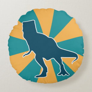 Cojín Redondo dinosaurio T-rex personalizado colorido animal jur