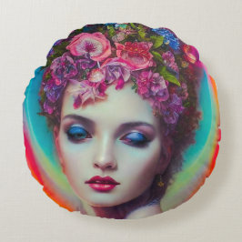 Cojín Redondo Diosa de las flores