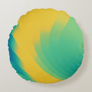 Cojín Redondo Diseño abstracto amarillo único