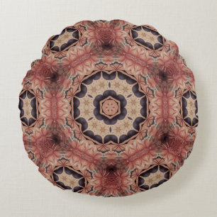 Cojín Redondo Diseño artístico. Motivo Art deco con luxur