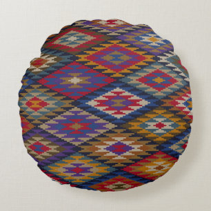Cojín Redondo Diseño Boho Kilim Marroquí