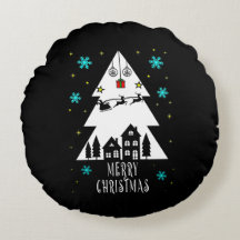 Diseño de árbol de Navidad con negro trineo