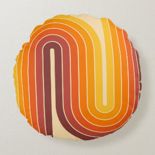 Cojín Redondo Diseño de arco doble geométrico retro