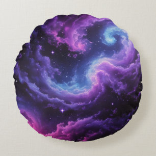 Cojín Redondo Diseño de arte espacial abstracto de nebulosa de g