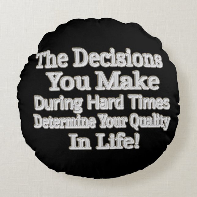 Cojín Redondo Diseño de Artesanía Cuidada "¡Su Calidad En La Vid (Anverso)