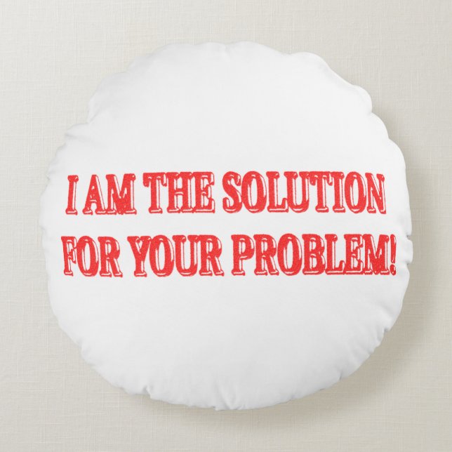 Cojín Redondo Diseño de artesanías "SOY LA SOLUCIÓN" Comprar (Anverso)