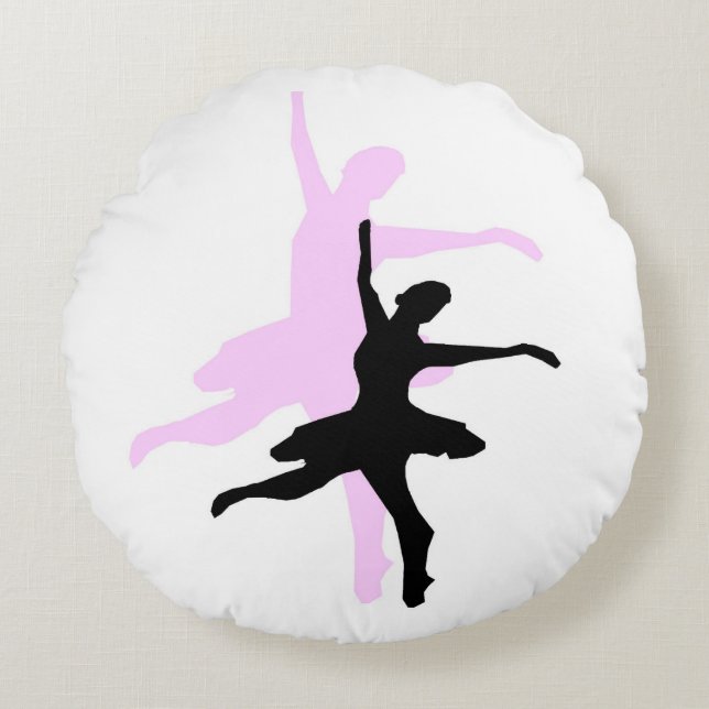 Cojín Redondo Diseño de bailarina en la sombra (Anverso)