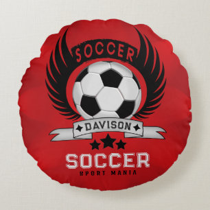 Cojín Redondo Diseño de Balón de Fútbol Personalizado Para Ama
