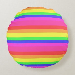 Cojín Redondo Diseño de bandas de espectro de colores del arco i
