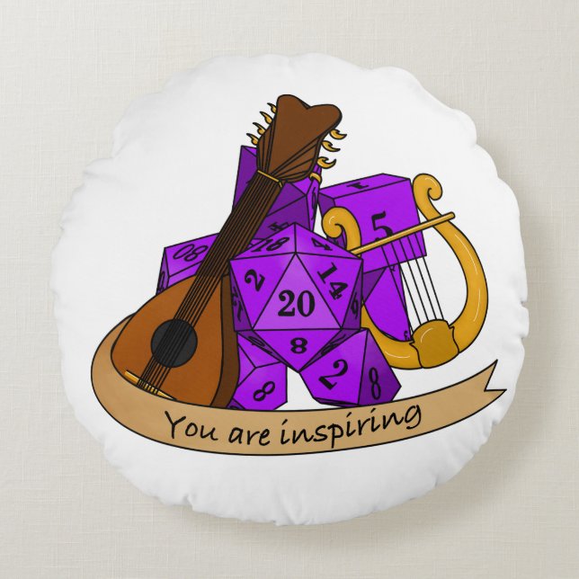 Cojín Redondo Diseño de Bard Dice (Anverso)