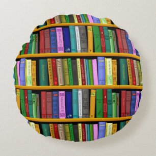 Cojín Redondo Diseño de biblioteca de personalizares