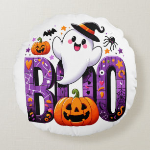 Cojín Redondo Diseño de Boo Cute Ghost Halloween