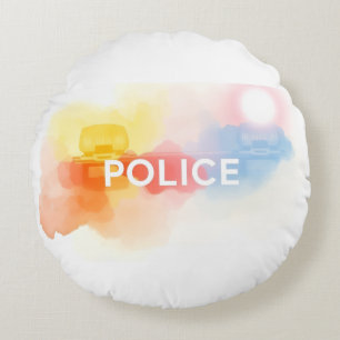 Cojín Redondo Diseño de calle táctico - Fuerza policial urbana