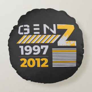 Cojín Redondo Diseño de camiseta gráfica Gen Z 1997 2012