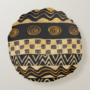 Cojín Redondo Diseño de Chamán Tribal Africano
