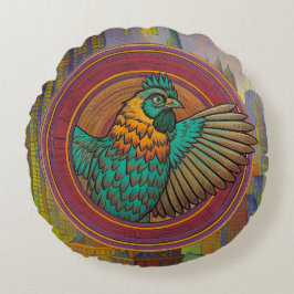 Cojín Redondo Diseño de Círculo de Pollo