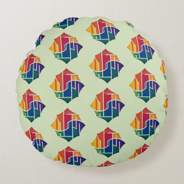 COJÍN REDONDO DISEÑO DE COLOR MULTI (Anverso)