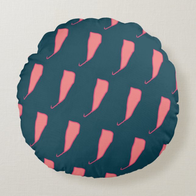 Cojín Redondo Diseño de estilo herbal Round Pillow (Anverso)