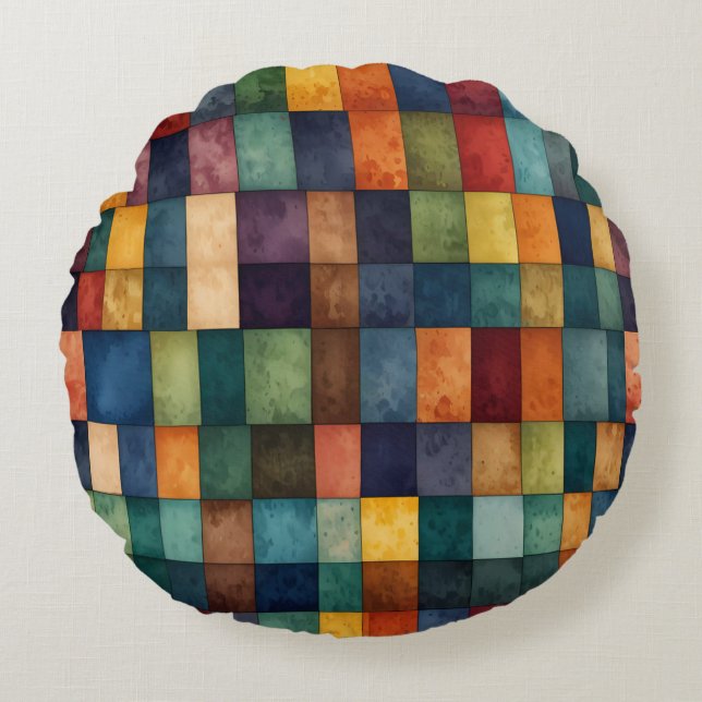 Cojín Redondo Diseño de estilo Rainbow LGBTQ (Anverso)