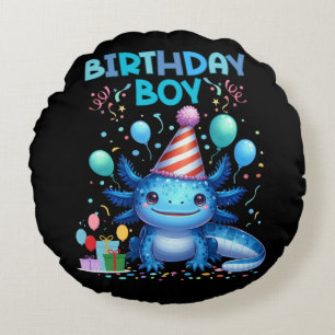 Cojín Redondo Diseño de Fiestas Cutos de Aniversario Axolotl Vib