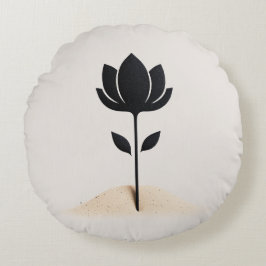 Cojín Redondo Diseño de flores abstractas
