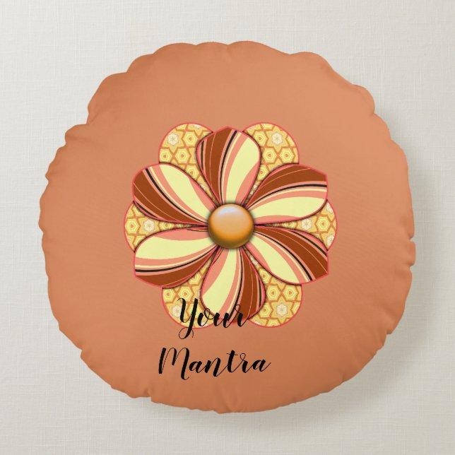 Cojín Redondo Diseño de flores de Bonito personalizar (Anverso)
