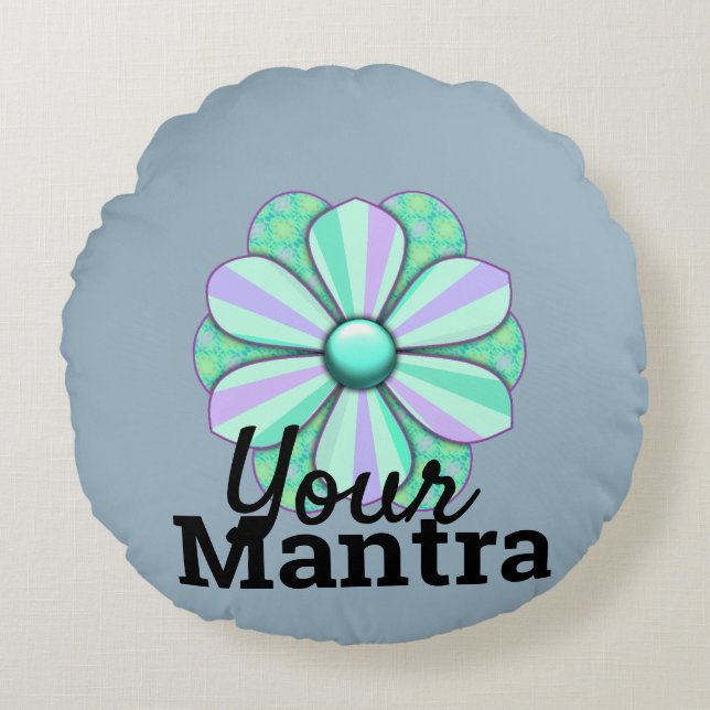 Cojín Redondo Diseño de flores de Bonito personalizar (Anverso)